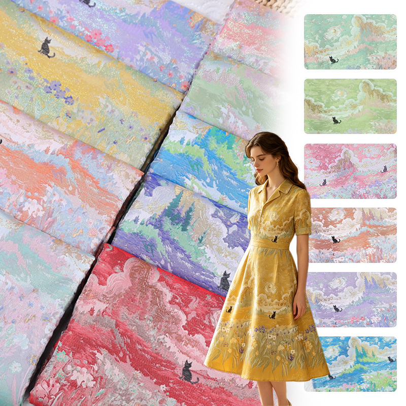 Home Textiles Trends - Kain Brokat Jacquard Emas Tren Nasional