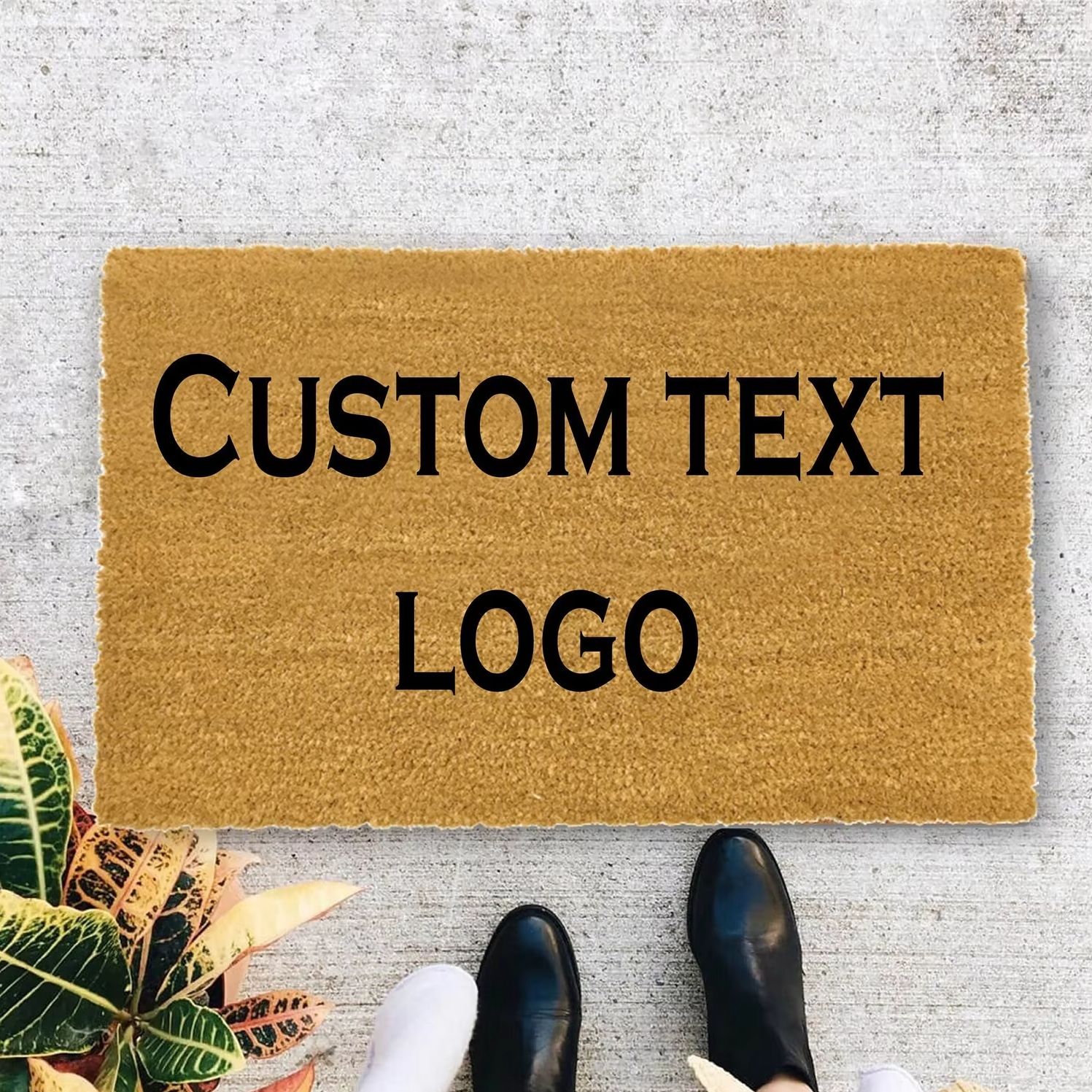 Keset Logo Teks Kustom Desain  - Home Textiles Company ulasan dan harga