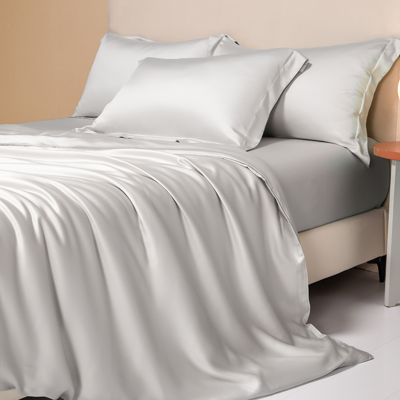 100% katun Mesir 4/6 buah Set  - Silk Sheet Set ulasan dan harga
