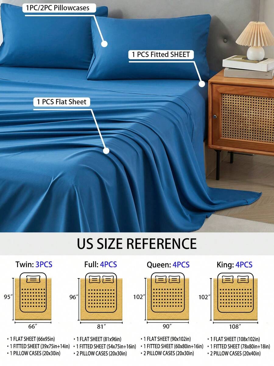 Set Sprei Rumah 3/4 Potong, Le - Silk Sheet Set ulasan dan harga