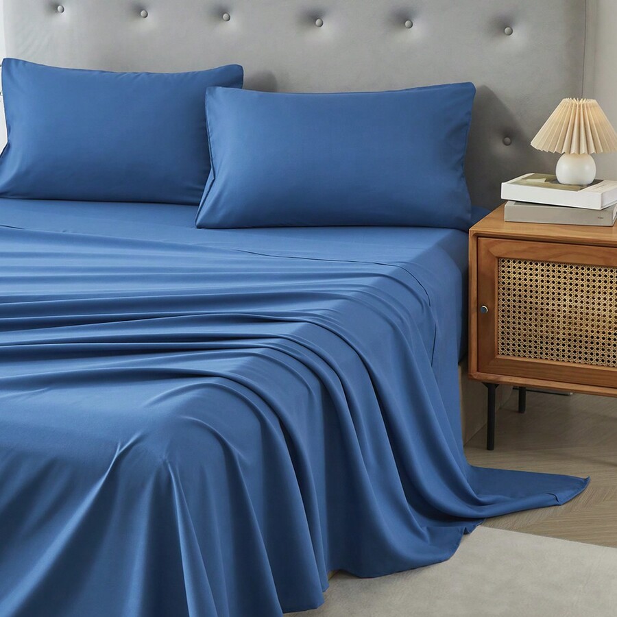 Set Sprei Rumah 3/4 Potong, Le - Silk Sheet Set ulasan dan harga